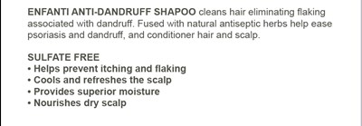 Product description.jpg Enfanti Antidandruff Shampoo - Product description